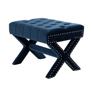 Louis Velvet X-Leg Ottoman