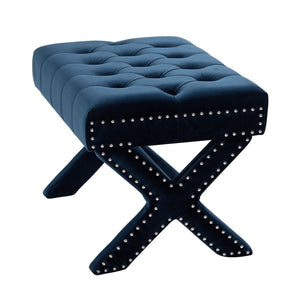 Louis Velvet X-Leg Ottoman