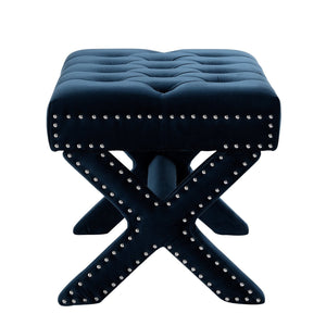 Louis Velvet X-Leg Ottoman