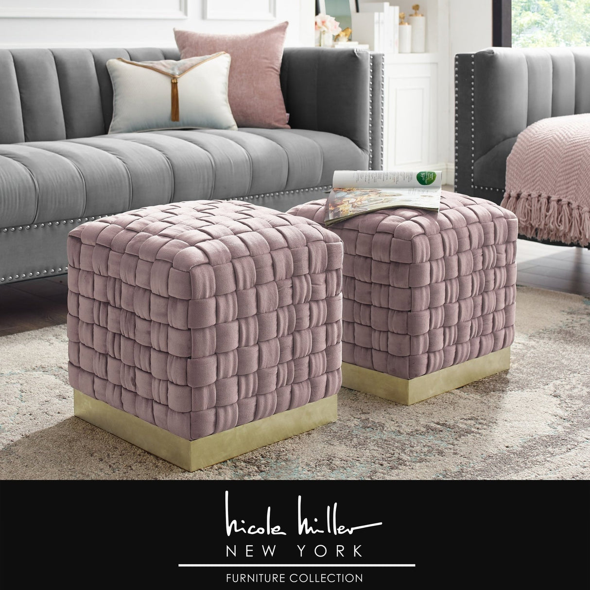 Satine Velvet Ottoman