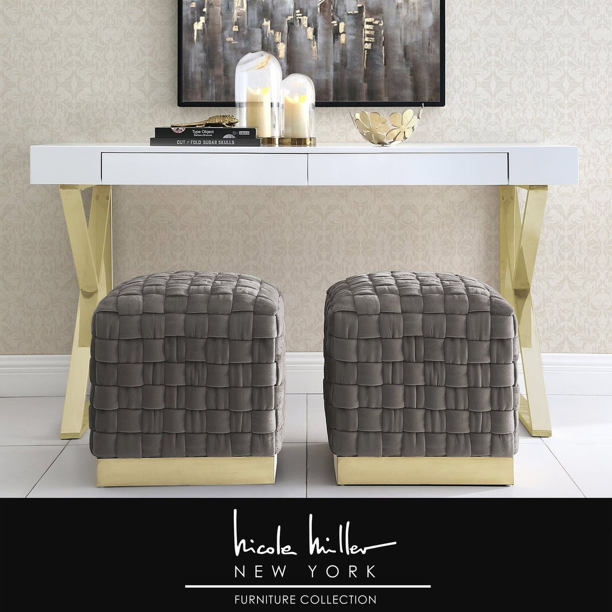 Satine Velvet Ottoman