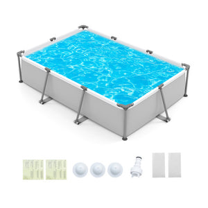 690/978/1158/1617 Gal Outdoor Family Swimming Pool with Metal Frame-10 ft