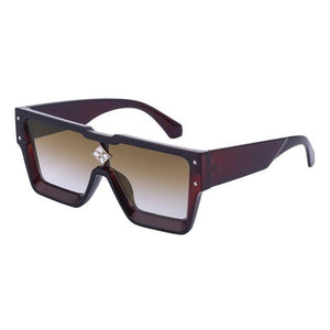 Oversized Square Rimless Shades UV400 Shape Sunglasses For Women New Fashionable New Big Frame Sun Glasses for Female New Latest Attractive Large Flat Top Eyewear For  Unisex