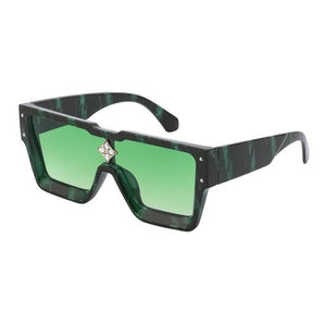 Oversized Square Shape Sunglasses For Women & Men New  Luxury Design Sun Glasses For Female New Fashionable  Large Frame Silver Mirror Eyewear