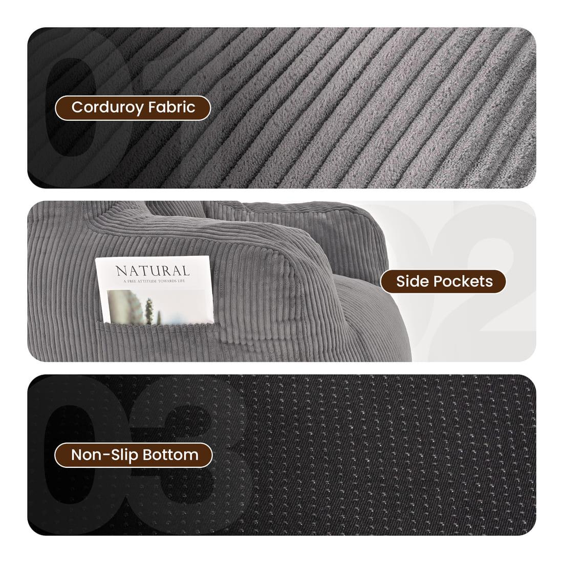 Kids & Teens Corduroy Bean Bag Chair
