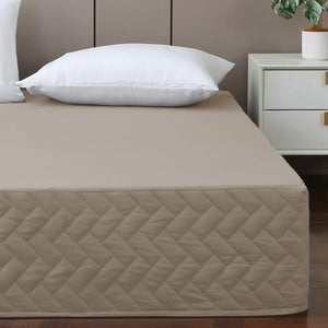 King Bed Skirt-Box Spring Cover with 14 Inch Tailored DropWrinkle and Fade Resistant Hotel Wrap Around Bed SkirtsBed Frame Cover (Checkered Light Khaki King)