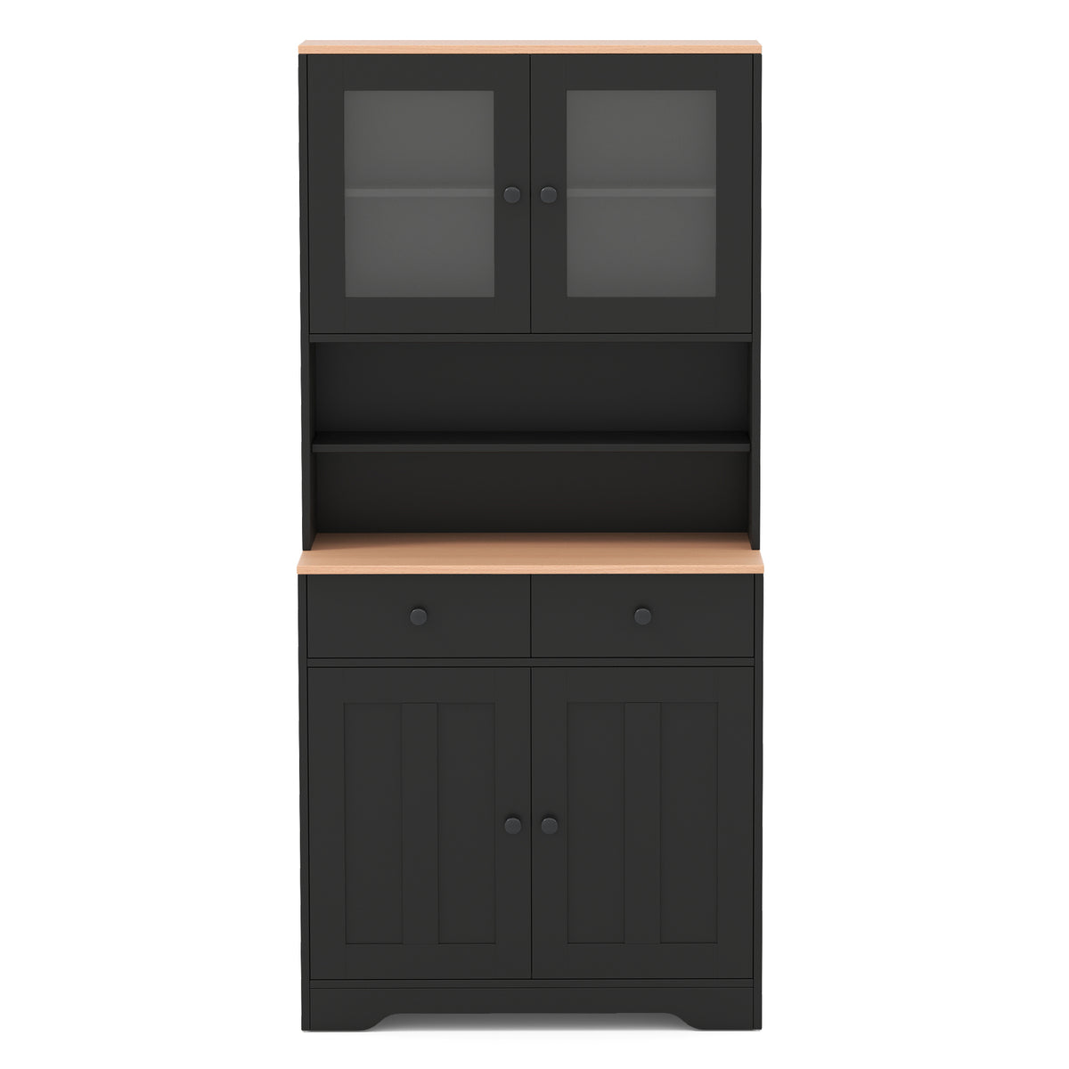 Pantry Cabinet with 2 Removable Shelves-Black