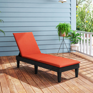 Patio Lounge Chair 3-Position Adjustable Backrest and Cushion-Orange