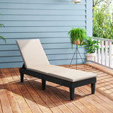 Patio Lounge Chair 3-Position Adjustable Backrest and Cushion-White