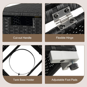 2-in-1 Patio Rattan Gas Propane Tank Cover for 20 lbs Propane Tanks-Black