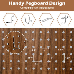 Pegboard Display with 360 ° Metal Hinges and Solid Wood Frame-4 Panel