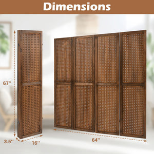 Pegboard Display with 360 ° Metal Hinges and Solid Wood Frame-4 Panel