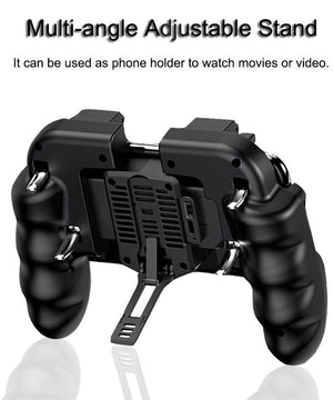 Perfect 6 Finger All-in-One Mobile Game Triggers Controller For Smartphones Mobile Along With Cooling Fan