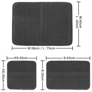 Pet Cat Litter Mat Waterproof Double Layer Cat Litter Trapping Pet Litter Box Mat Clean Pad Products For Cats Accessories Cat Litter Mat Trapping for Litter Box No-Toxic & Super Size  Urine & Waterproof Honeycomb Double Layer Anti Tracking Mats