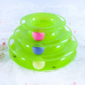 Pet Cat Toy Training Amusement Plate Kitten Tower Tracks Disc Cat Intelligence Amusement Triple Disc tumbler  Fish Animal Toy For Small Dogs Wiggle Fish Catnip Toys Motion Kitten Toy Plush Interactive Cat Toys for Cat Exercise