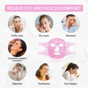 Face Eye Mask Ice Pack for Reducing Puffiness, Bags Under Eyes, Puffy Dark Circles, Migraine,Hot/Cold Pack with Soft Plush Backing (Pink #19) Pink #19