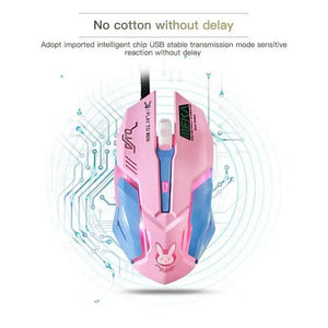Pink Wired Gaming Mouse Girl Mouse 6 Buttons 3200 DPI USB Computer Mice Gamer Mouse For PC