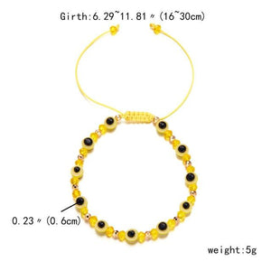 Pinky Promise Blue Bracelet Sets Colorful Crystal Bead Rope Chain Lucky Couple Bracelets Colorful Eye Bracelets Handmade Braided Rope Bracelets For Women Friendship Charm Jewelry
