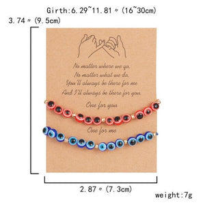 Pinky Promise Blue Bracelet Sets Colorful Crystal Bead Rope Chain Lucky Couple Bracelets Colorful Eye Bracelets Handmade Braided Rope Bracelets For Women Friendship Charm Jewelry