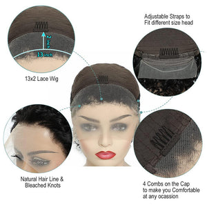 Pixie Cut Short Curly Wig Human Hair Wigs Pre Plucked Brazilian Deep Water Wave Virgin Lace Front Wig For Women With Baby Hair Wigs For Black Women Gifts for Girlfriends