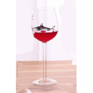 Shark Inside Red Wine Glass