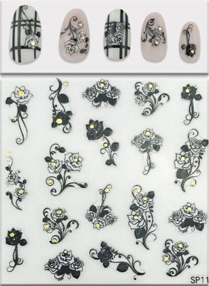 Plant Laser Abstract Lady Face Nail Decals Sliders Paper Art Decor Gel Polish Sticker Manicure Foils 3D Rhinestone Sticker Fun Nail Art Stickers Decal 3D Self-Adhesive Abstract Face Curve Graffiti Nail Design for Acrylic Nail Supplies