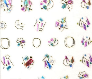 Plant Laser Abstract Lady Face Nail Decals Sliders Paper Art Decor Gel Polish Sticker Manicure Foils 3D Rhinestone Sticker Fun Nail Art Stickers Decal 3D Self-Adhesive Abstract Face Curve Graffiti Nail Design for Acrylic Nail Supplies