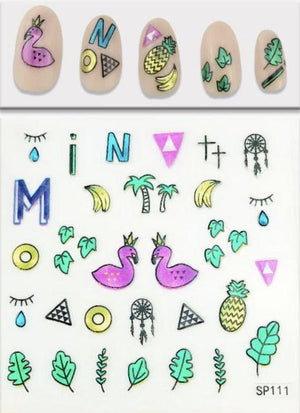 Plant Laser Abstract Lady Face Nail Decals Sliders Paper Art Decor Gel Polish Sticker Manicure Foils 3D Rhinestone Sticker Fun Nail Art Stickers Decal 3D Self-Adhesive Abstract Face Curve Graffiti Nail Design for Acrylic Nail Supplies