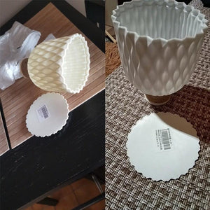 Plastic Vases Anti-ceramic Unbreakable Basket Imitation Rattan Flower Vase For Home Décor Desktop Decoration Living Room Office or Bookshelf