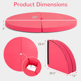 Pole Dance Crash Mat Round Portable Yoga Mat with EPE Foam-Pink