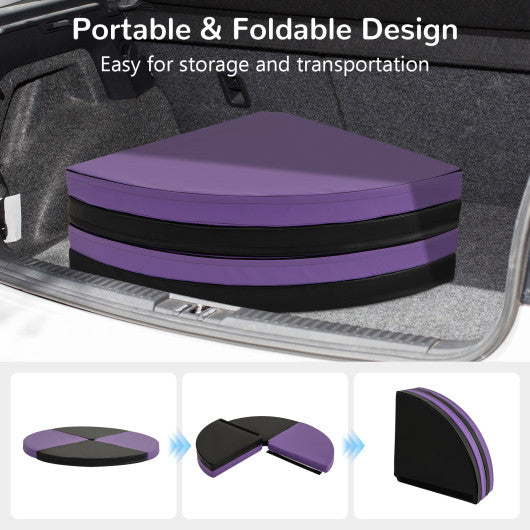 Pole Dance Crash Mat Round Portable Yoga Mat with EPE Foam-Purple