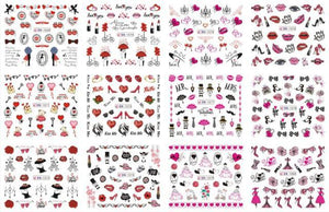 Pop Art Nail Stickers Sexy Girl Designs Comics Water Transfer Decals Manicure Lips Nail Art Decorations Slider Nail Art Stickers Decals Nail Art Supplies Valentines Day 3D Self-Adhesive Nail Decorations Accessories Women Girls Manicure Decorations