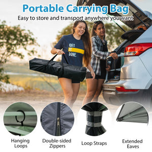 11 X 11 FT Pop Up Gazebo with Mesh Netting and Double Roof-Gray