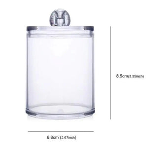 Portable 2pcs Cosmetics Storage Box Makeup Organizer Bathroom Jar Cotton Swab Cotton Pad Jewelry Round Plastic Box Storage Container