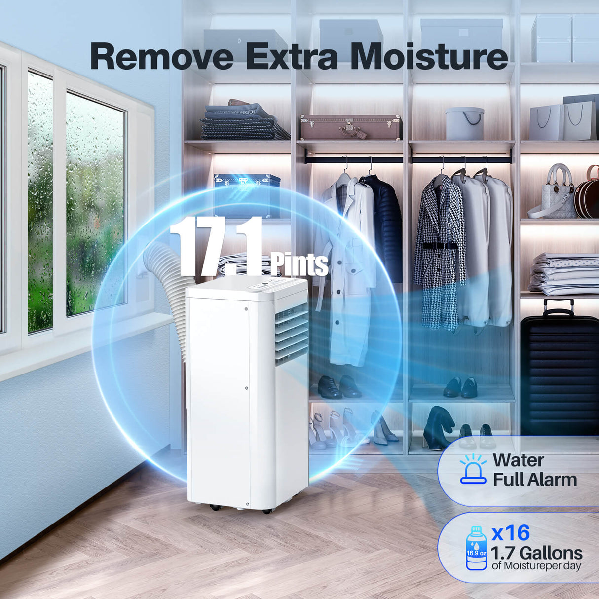 Portable Air Conditioner with Dehumidifier & Fan Modes A5407