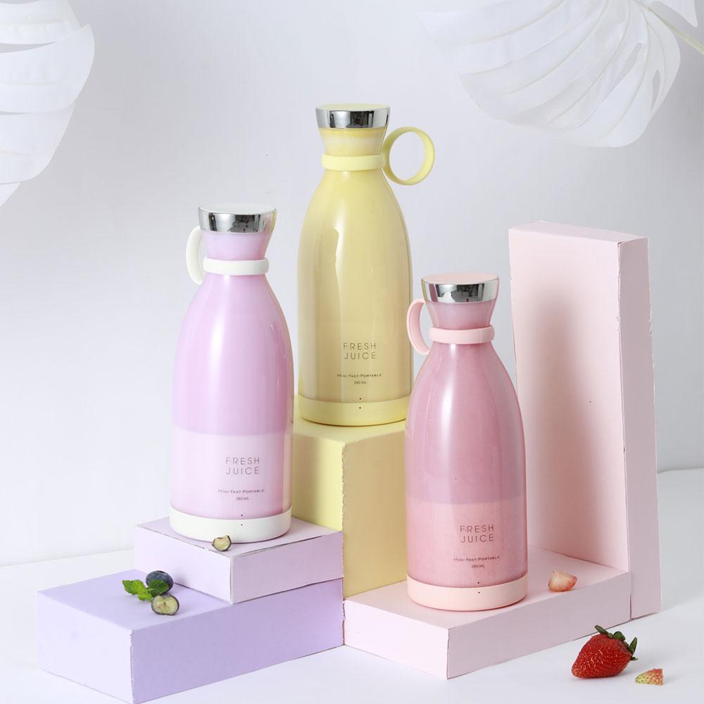 Portable Blender Juicer Bottle Mixer Electric Wireless Charge Mini Fruit Mixers Juicer Cup Blender Milkshake Juice Maker Machine Portable Mini Blender with Wireless Charging for Home, Office & Outdoor Juicer