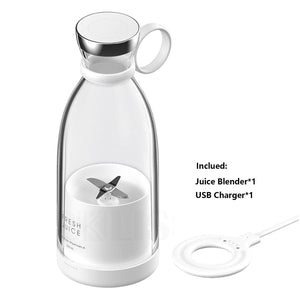 Portable Blender Juicer Bottle Mixer Electric Wireless Charge Mini Fruit Mixers Juicer Cup Blender Milkshake Juice Maker Machine Portable Mini Blender with Wireless Charging for Home, Office & Outdoor Juicer