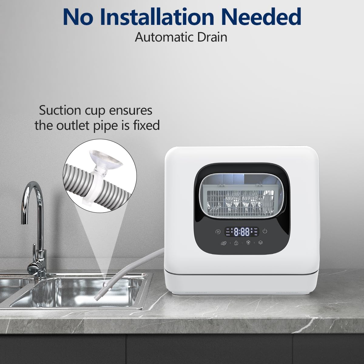 Portable Dishwasher Countertop with 6 Washing modes DW8306