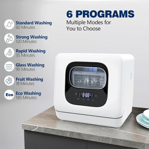 Portable Dishwasher Countertop with 6 Washing modes DW8306
