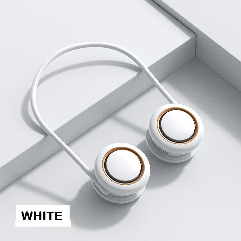 Portable Hanging Neck Fan 3-Speed Adjustable Twin Turbo USB Charge Folding Storage Silent Fans Cool Summer Work Sports Equipment Neck Hanging Cooling Fan USB Rechargeable 3 Speed Portable Bladeless Cooler Fan