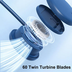 Portable Hanging Neck Fan 3-Speed Adjustable Twin Turbo USB Charge Folding Storage Silent Fans Cool Summer Work Sports Equipment Neck Hanging Cooling Fan USB Rechargeable 3 Speed Portable Bladeless Cooler Fan