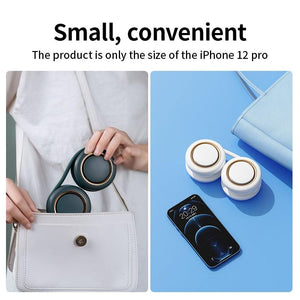 Portable Hanging Neck Fan 3-Speed Adjustable Twin Turbo USB Charge Folding Storage Silent Fans Cool Summer Work Sports Equipment Neck Hanging Cooling Fan USB Rechargeable 3 Speed Portable Bladeless Cooler Fan