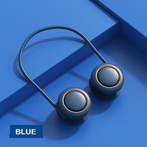 Portable Hanging Neck Fan 3-Speed Adjustable Twin Turbo USB Charge Folding Storage Silent Fans Cool Summer Work Sports Equipment Neck Hanging Cooling Fan USB Rechargeable 3 Speed Portable Bladeless Cooler Fan