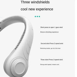 Portable Hanging USB Neck Fan Lazy Hanging Neck Small Wearable Personal Mini Electric Fans 3 Speed Adjustments Hands Free Design For Summber