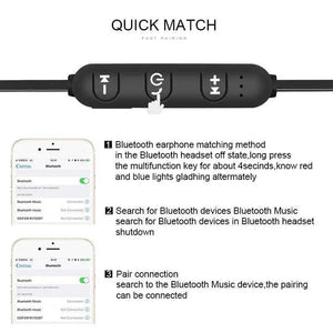 Portable Magnetic Sport Bluetooth Wireless Stereo Earphones For Workout Gym Noise Cancelling Earphones