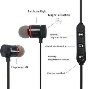 Portable Magnetic Sport Bluetooth Wireless Stereo Earphones For Workout Gym Noise Cancelling Earphones
