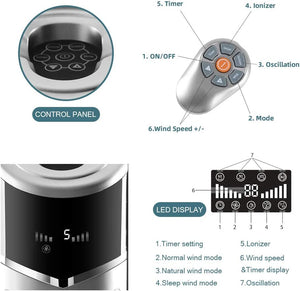 Portable Oscillating Tower Fan