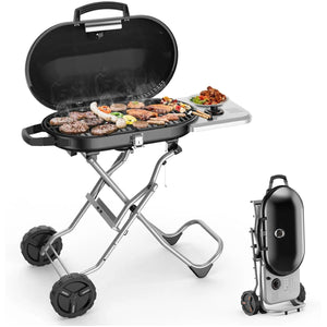 Portable  Propane Gas Grill, 15000BTUS, 348 SQ Inch  Cooking Areas, for Outdoor Camping/Tailgating/Picnic, Black