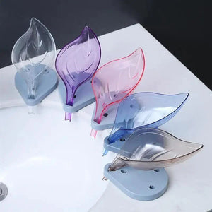 Portable Soap Dish Leaf Shape Soap Holder Leaf Shaped Soap Box Soap Dish For Bathroom Suction Cup Bathroom Storage For Soap Soap Dishes Sponge Container with Suction Cup Leaf Shape Self Draining for Bathroom Kitchen Sink