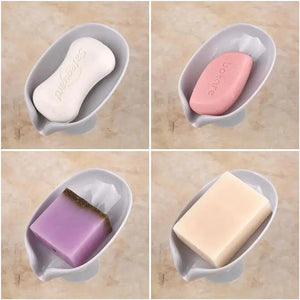 Portable Soap Dish Leaf Shape Soap Holder Leaf Shaped Soap Box Soap Dish For Bathroom Suction Cup Bathroom Storage For Soap Soap Dishes Sponge Container with Suction Cup Leaf Shape Self Draining for Bathroom Kitchen Sink